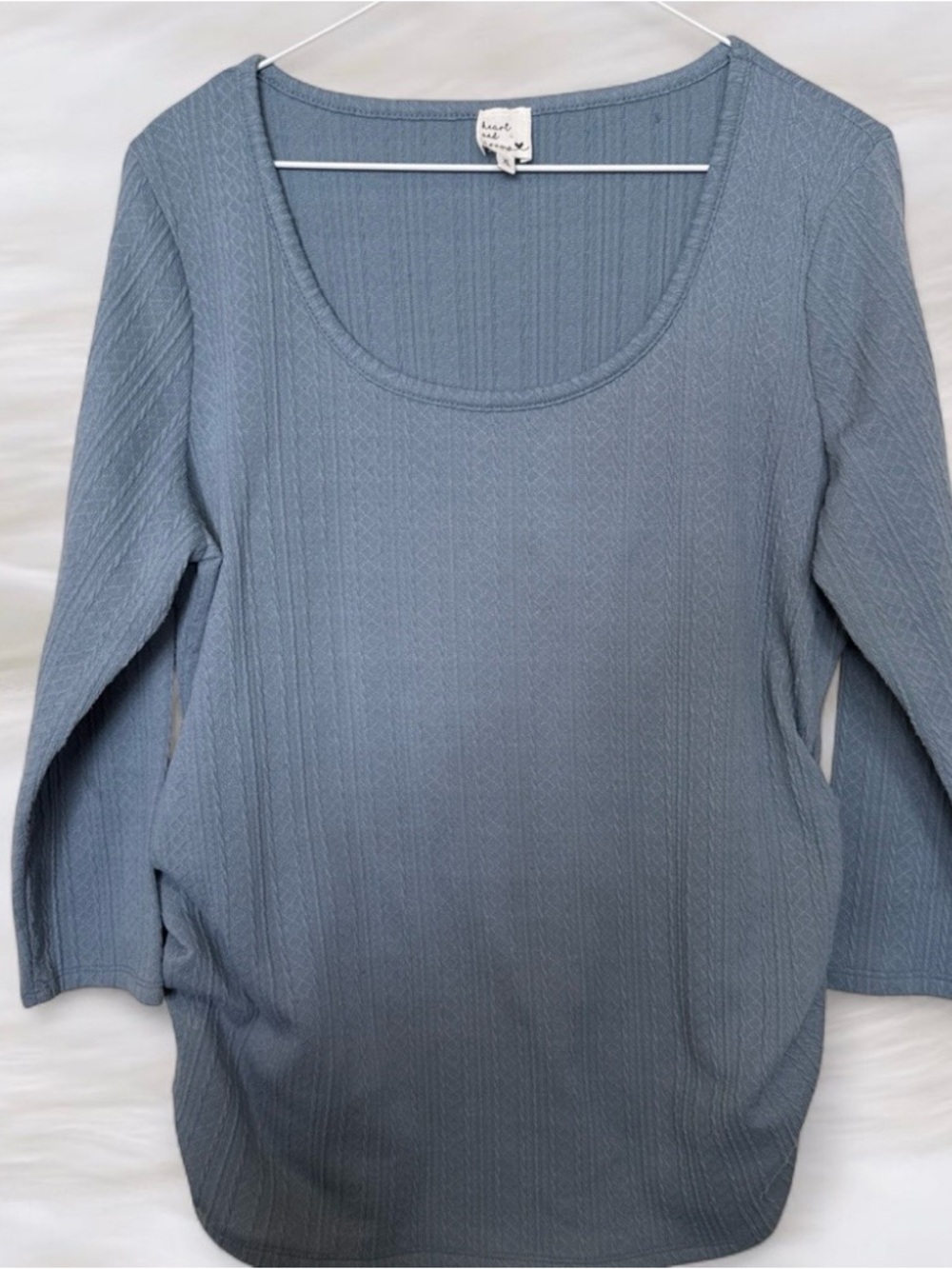 Knit Scoop Neck Top in Slate Blue size Xl